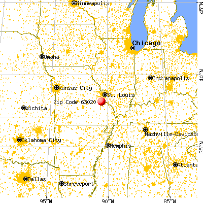 De Soto, MO (63020) map from a distance