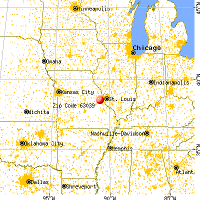 Gray Summit, MO (63039) map from a distance