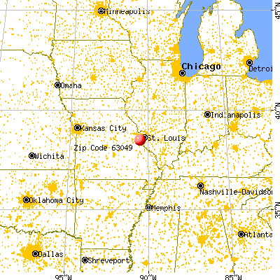 High Ridge, MO (63049) map from a distance