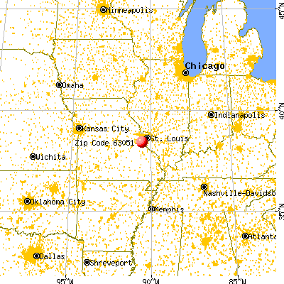 LaBarque Creek, MO (63051) map from a distance