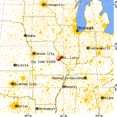 Wildwood, MO (63069) map from a distance