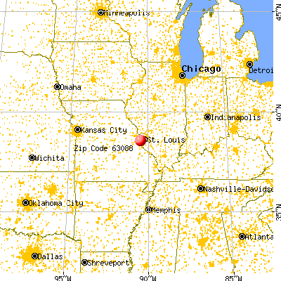 Valley Park, MO (63088) map from a distance