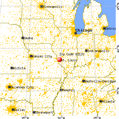 St. Louis, MO (63120) map from a distance