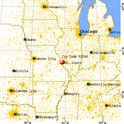 Maryland Heights, MO (63146) map from a distance