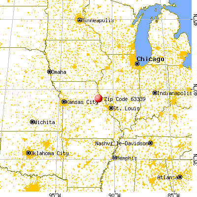 Curryville, MO (63339) map from a distance