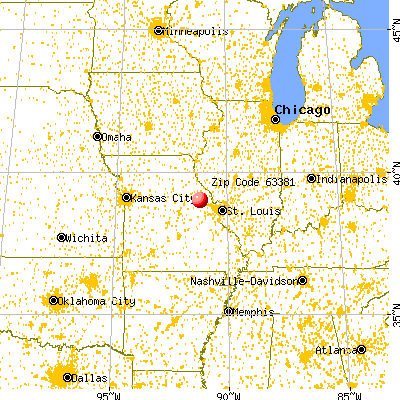 Truxton, MO (63381) map from a distance