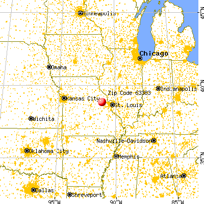 Warrenton, MO (63383) map from a distance