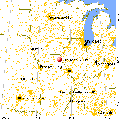 Ewing, MO (63440) map from a distance