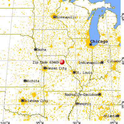 Shelbyville, MO (63469) map from a distance