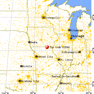 Lancaster, MO (63548) map from a distance