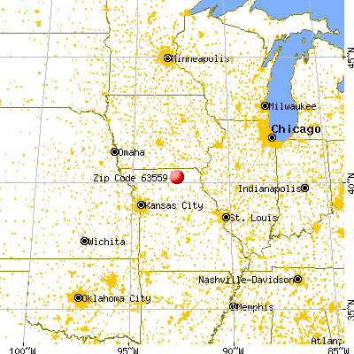 Novinger, MO (63559) map from a distance