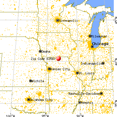 Pollock, MO (63560) map from a distance