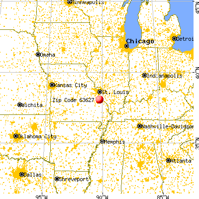 Bloomsdale, MO (63627) map from a distance