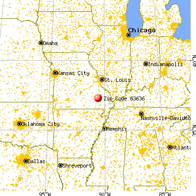 Des Arc, MO (63636) map from a distance