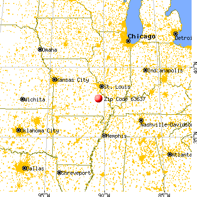 Doe Run, MO (63637) map from a distance