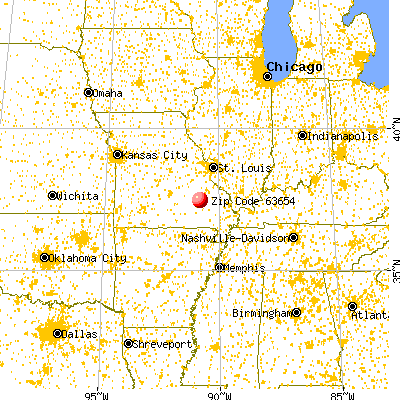 Centerville, MO (63654) map from a distance