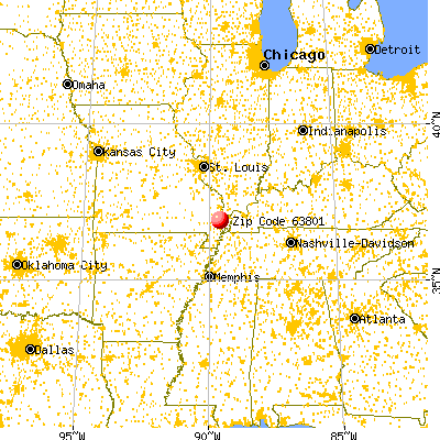 Sikeston, MO (63801) map from a distance