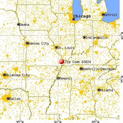 Blodgett, MO (63824) map from a distance