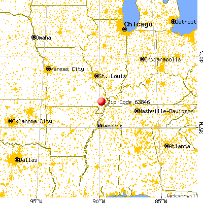 Grayridge, MO (63846) map from a distance