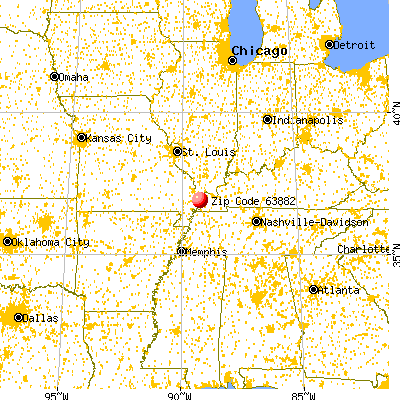 Wyatt, MO (63882) map from a distance