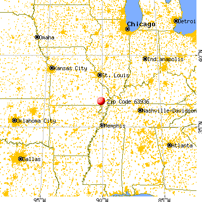 Dudley, MO (63936) map from a distance