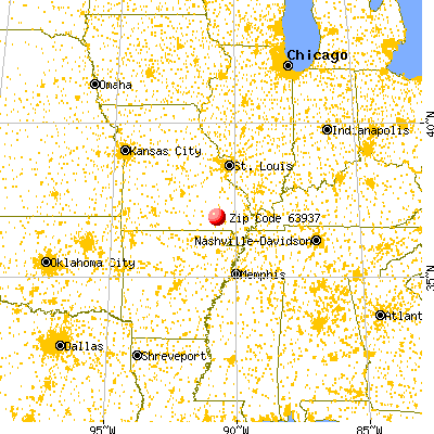 Hunter, MO (63937) map from a distance