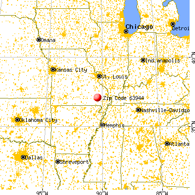Greenville, MO (63944) map from a distance