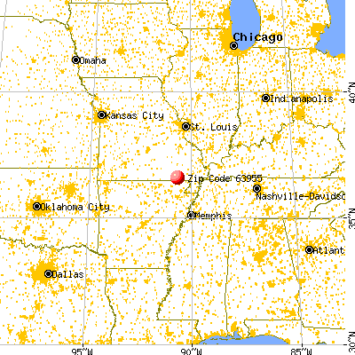 Oxly, MO (63955) map from a distance