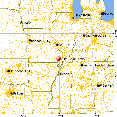 Puxico, MO (63960) map from a distance