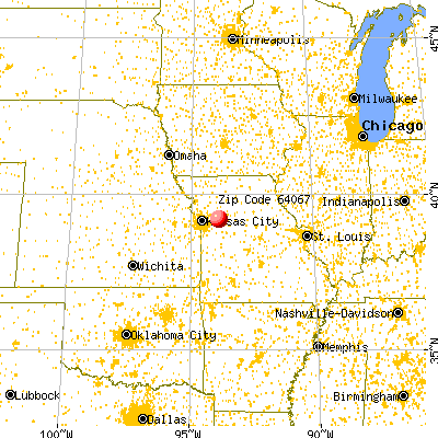 Lexington, MO (64067) map from a distance