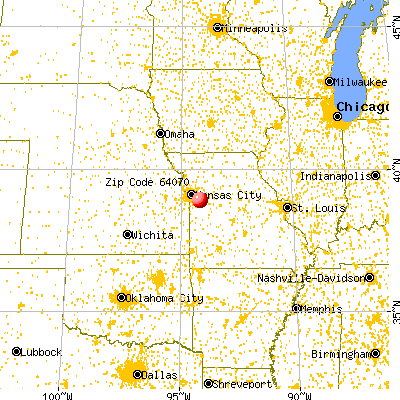 Lone Jack, MO (64070) map from a distance