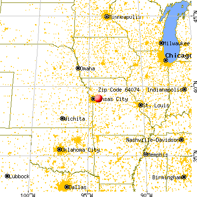 Napoleon, MO (64074) map from a distance