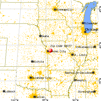 Orrick, MO (64077) map from a distance
