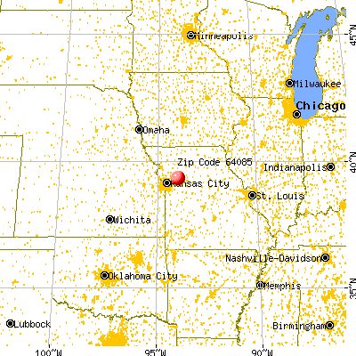 Richmond, MO (64085) map from a distance