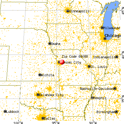 Sibley, MO (64088) map from a distance
