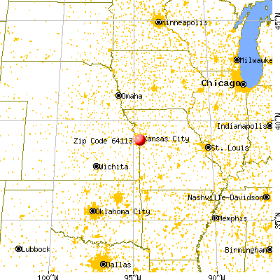 Kansas City, MO (64113) map from a distance