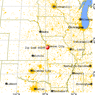 Kansas City, MO (64145) map from a distance