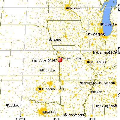 Kansas City, MO (64147) map from a distance