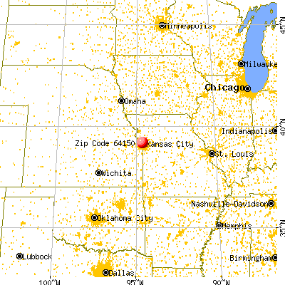 Riverside, MO (64150) map from a distance