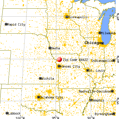 Amity, MO (64422) map from a distance
