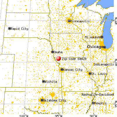 Burlington Junction, MO (64428) map from a distance