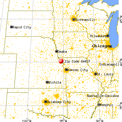 Big Lake, MO (64437) map from a distance