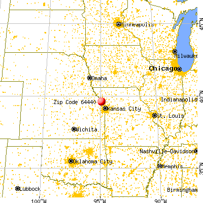 De Kalb, MO (64440) map from a distance