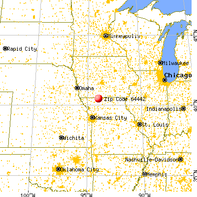 Eagleville, MO (64442) map from a distance