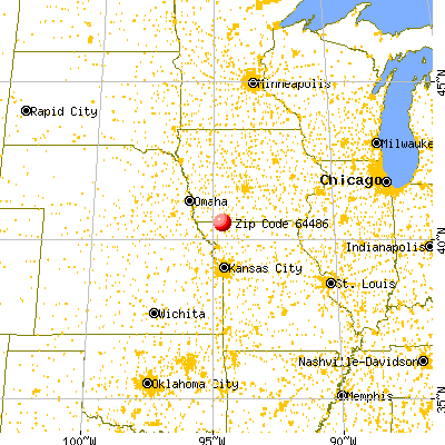 Sheridan, MO (64486) map from a distance