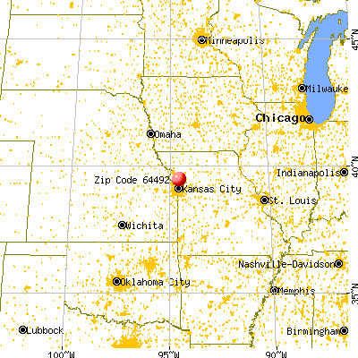 Trimble, MO (64492) map from a distance