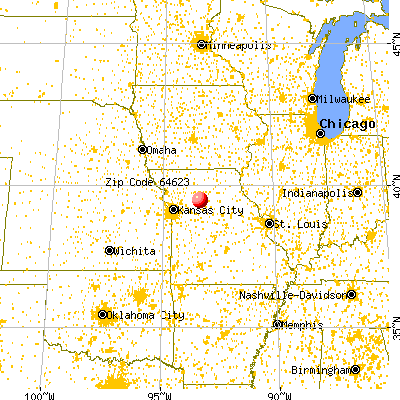 Bosworth, MO (64623) map from a distance