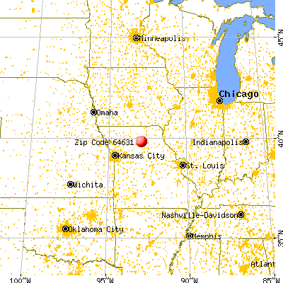 Bucklin, MO (64631) map from a distance