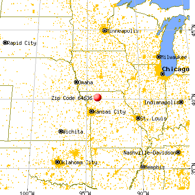 Coffey, MO (64636) map from a distance