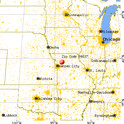 Cowgill, MO (64637) map from a distance